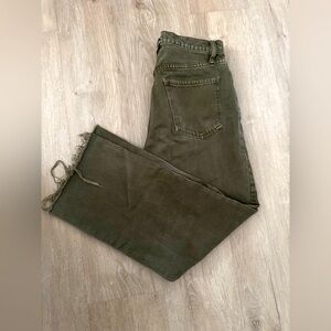 Frame Le Jane Crop Jean, Size 27, Stoned Fatigued (Green), Excellent Condition